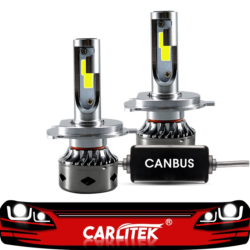 CARLitek H4 Led 12v Hi/Lo No Error Canbus мини Автомобильная фара 80 Вт 12000LM 4300K 5000K 6000K 8000K 9003 HB2 Turbo