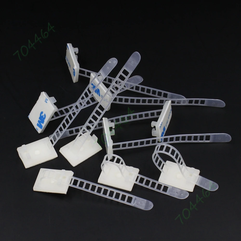 50 шт./лот самоклеящиеся регулируемые зажимы для проводов крепление кабельных