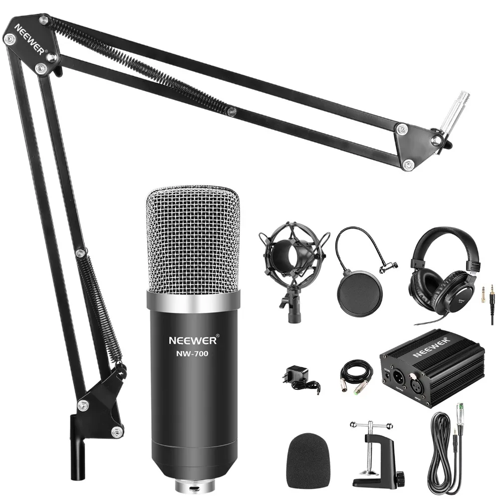 Neewer NW 700 Pro конденсаторный микрофон (черный/серебристый) и монитор наушники