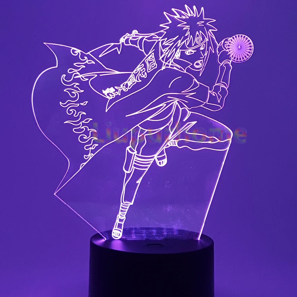Наруто Minato 3D светодиодный меняющий цвет визуальная Иллюзия USB ночное освещение