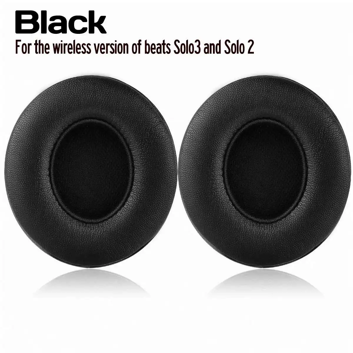 Black Wireless Type 1 пара сменных подушечек для наушников для Solo 2 для Solo3 Беспроводная/Проводная кожаная Блокировка шума тихие мягкие наушники - Цвет: Black Wireless Type