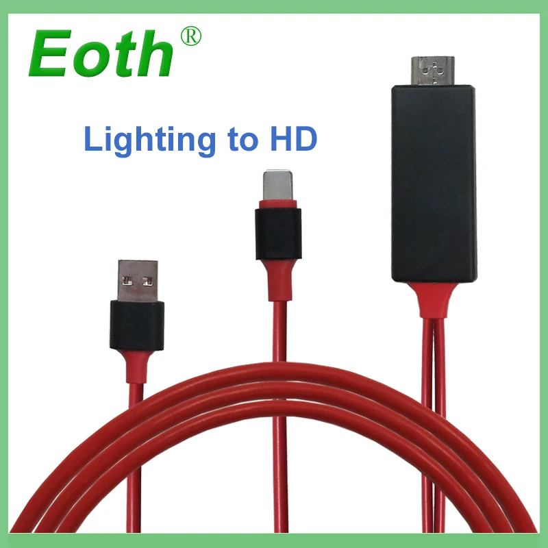 Кабель Lightning 8 Pin HDTV TV адаптер USB HD 1080P mirrorscreen кабель для apple tv совместим с iPhone 7 6S Plus| |