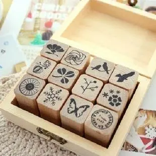 12 шт./компл. новый креативный деревянный дневник штампы DIY набор штампов