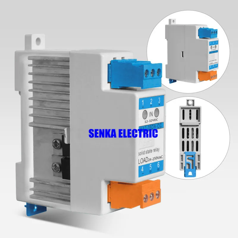 Din направляющая 2 петли SSR 5A DC24V компактное твердотельное реле с теплоотводом |
