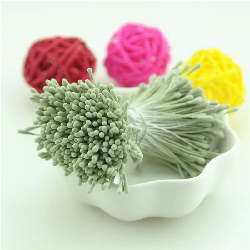 Matcha green 3900 шт 1,5 мм головки мини цветок Stamen Pistil Свадебные украшения Скрапбукинг DIY Искусственные открытки торты Цветы Аксессуары - Цвет: Matcha green