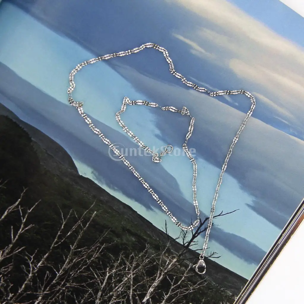 Новый 2014 новое мода женская серебряный нержавеющей стали ссылка цепи ожерелье 2.5