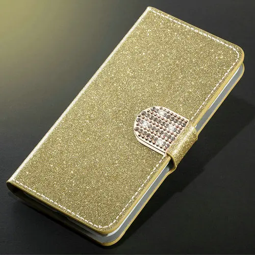 Golden diamond Роскошный блестящий чехол-бумажник с откидной крышкой чехол для zte A512 Z10 V6 D6 V7 V8 lite Mini A310 A330 A6 чехол со стразами - Цвет: Golden diamond