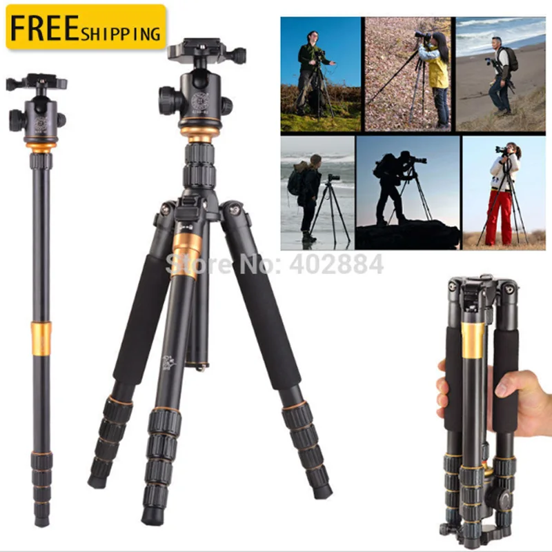 QZSD Q666 фотография Pro Портативный магниевый Алюминиевый Дорожный Штатив для