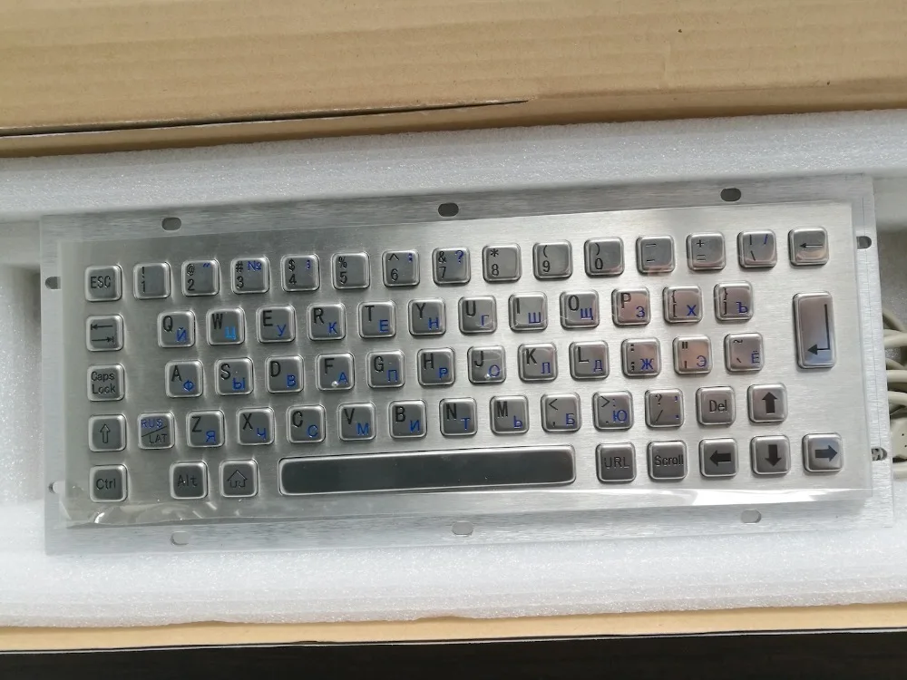 Мини клавиатура для киоска IP65 антивандальная прочная 65 клавиш металлическая