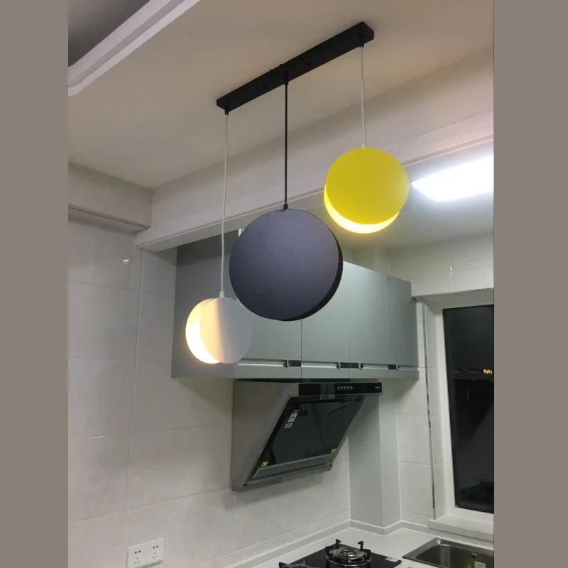 Metal Nordic kitchen Pendant Lighting Children room Colored Pod Hanging Lights Round Led Suspension Luminaire For Dining Room | Лампы и