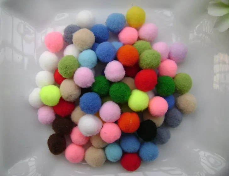 500 шт. 15 мм разные цвета пушистые Помпоны для детей поделок украшения помпонов