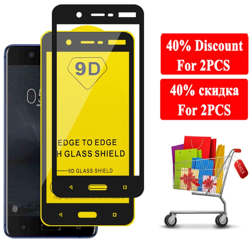 9D полное покрытие защитное стекло для Nokia 8 7 6 5 3 2 Защита экрана Tremp Noka Noka6 Noka5 защита