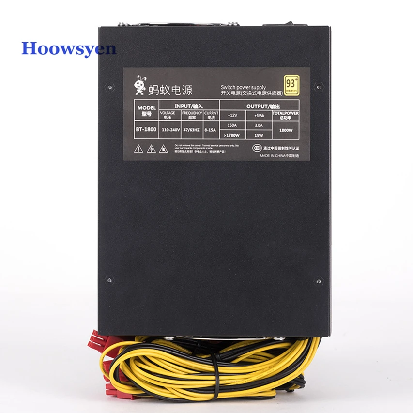 ASIC добыча случае установка сервера мощность 1800 Вт Antminer S9 L3 + D3 S7 A740 A741 E9T9