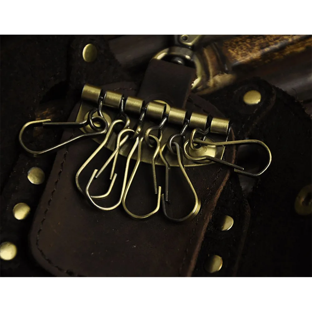 Новое поступление мужской чехол для ключей из натуральной кожи Crazy Horse держатель