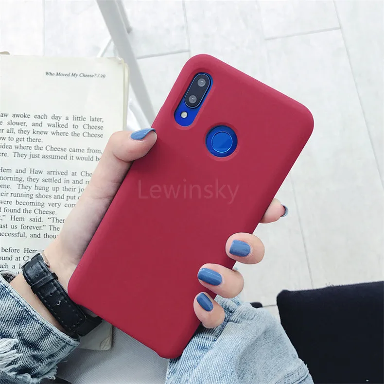 Dark Red Жидкий силиконовый чехол для huawei P20 P30 Mate 20 lite 10 Pro P10 Nova 3 4, чехол для Honor 8X9 View 10 20, мягкий яркий Чехол - Цвет: Dark Red