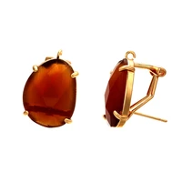 zhukou 16x22mm high quality crystal cobblestone stud earrings for women earrings modelve66
