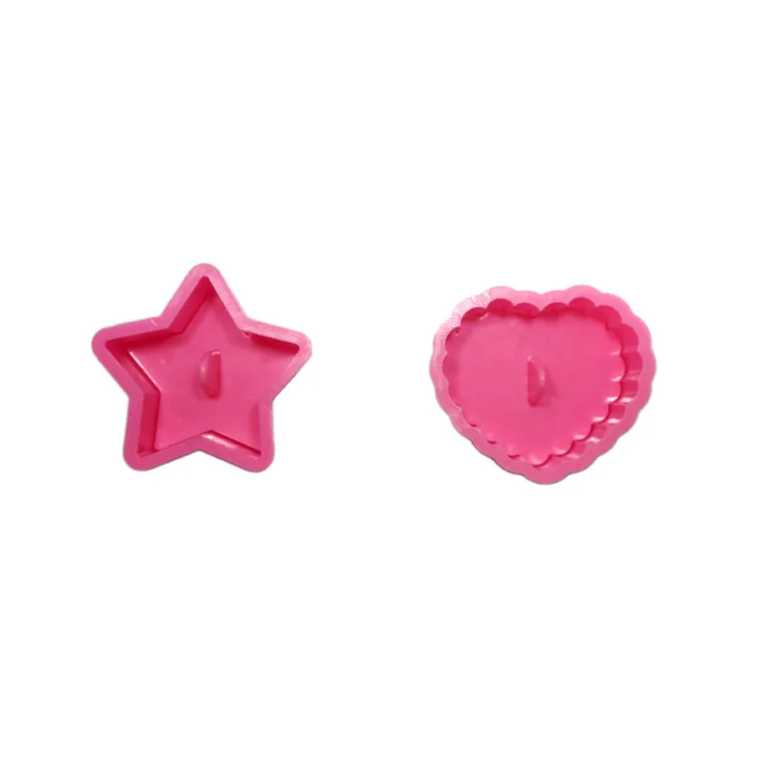 Marebell Cartoon Plastic Cookie Mould 2pcs Love Heart Star Shape Biscuit Cutter DIY Tools For Baking | Дом и сад