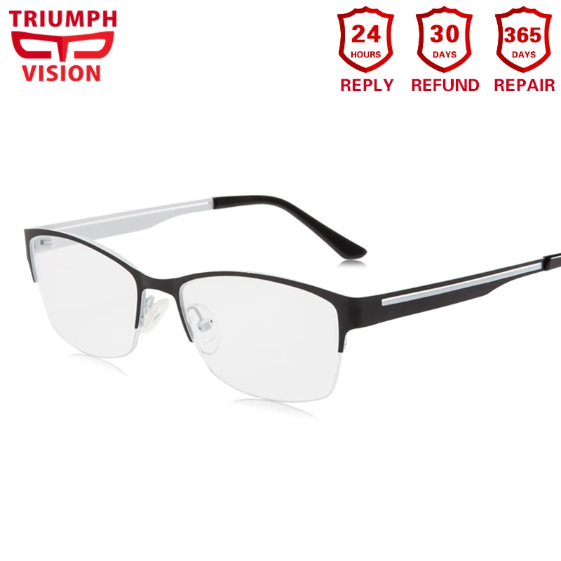 

TRIUMPH VISION Semi Rimless Thin Frame Titanium Ultralight Prescription Glasses Women Myopia Eyeglasses Diopter Eyewear Online