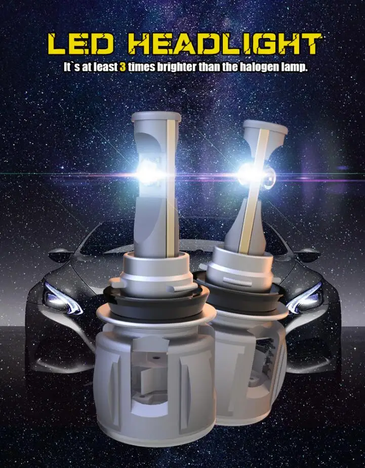 Светодиодные лампы для передних фар H8 H9 H11 H16 60 Вт 6000 лм|Передние LED-фары авто| |