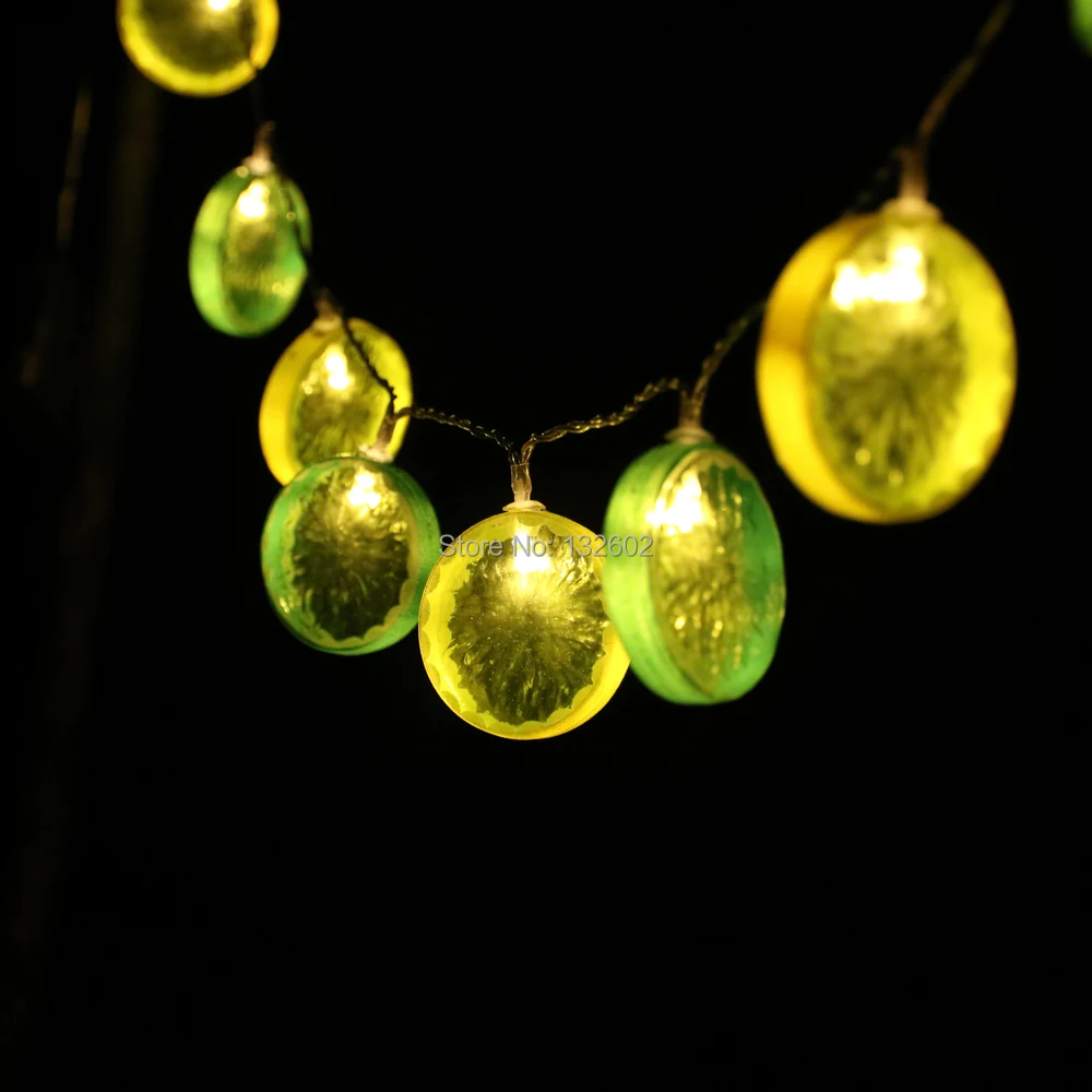 Батарея 2 м 10LED Lemon Shaped LED String Lights праздничная Вечеринка бар клуб Ресторан