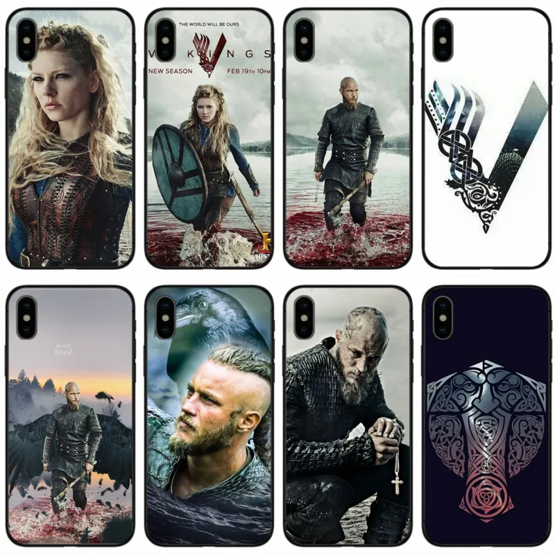 Модный чехол серии vikings 4 мягкий силиконовый черный для телефона iPhone 6 6plus 7 8plus 5 5S 5C