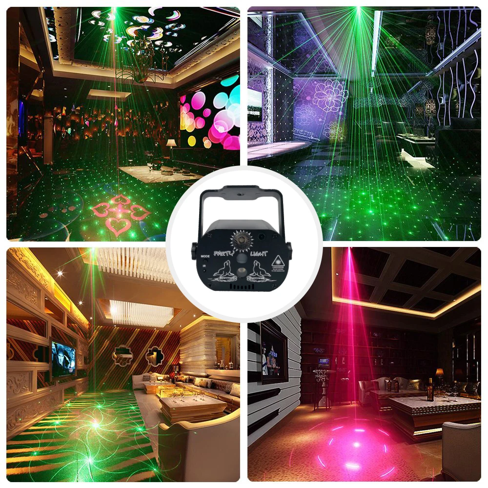 60 узоров RGB светодиодный светильник для дискотеки 5 В USB подзарядка лазерный