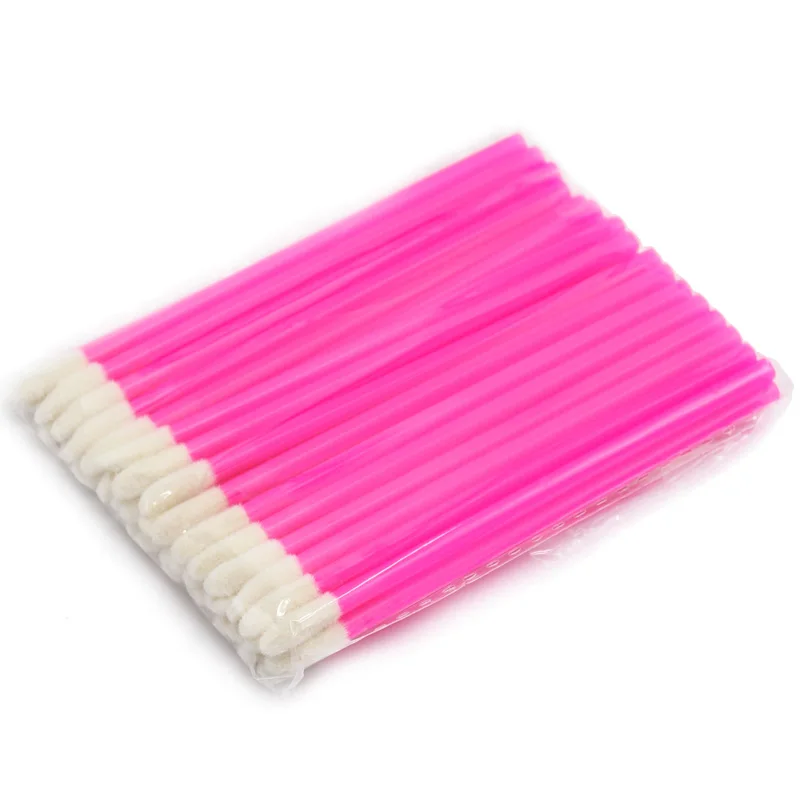 50pcs Rose Red SinSo 50 шт. одноразовая кисть для губ кисти для макияжа ручка губная помада палочки с кисточкой для туши Чистка ресниц Косметическая кисть Аппликаторы - Handle Color: 50pcs Rose Red