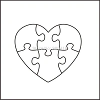 jigsaw puzzle cutting die for scrapbooking 15 8mm thickheart 4x4inch 4pcs