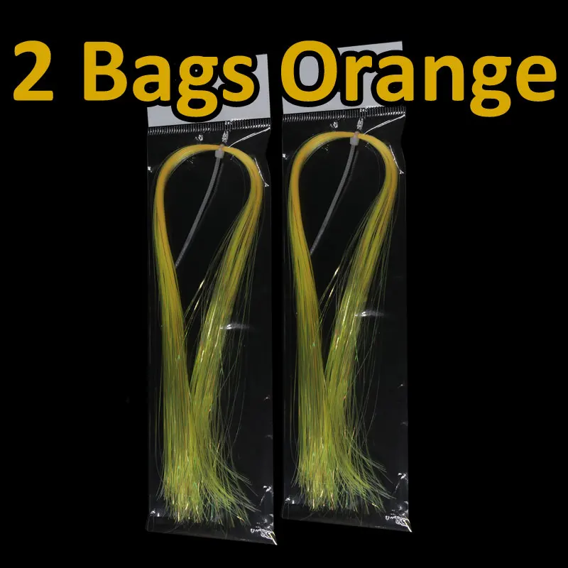 2 bags orange 2 упаковки, 1/50 дюйма, 0,5 мм, УФ, жемчужное, ледяное крыло, для завязывания мушек, Flashabou, трубка, материалы для завязывания мушек, стример, щука, лосось, муха, розовый, желтый, оранжевый - Цвет: 2 bags orange
