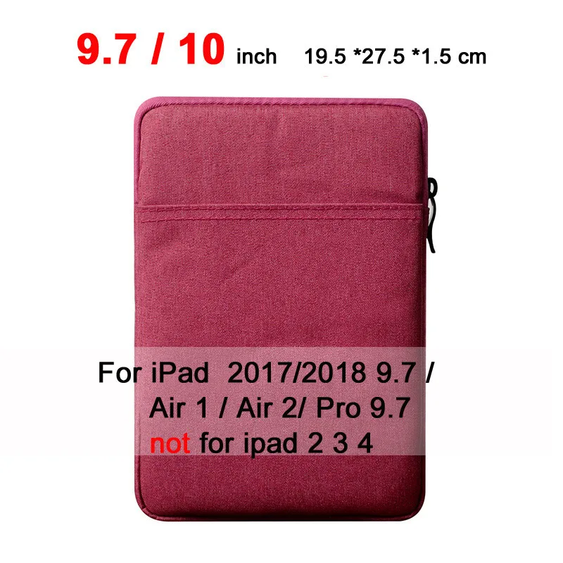 10-Red-ND Ноутбук чехол Чехол для Apple iPad 2 3 4/iPad воздуха 1 2 3 /для i Pad 9,7 Pro 9,7 10,5 11 12,9 планшетный ПК чехол - Цвет: 10-Red-ND