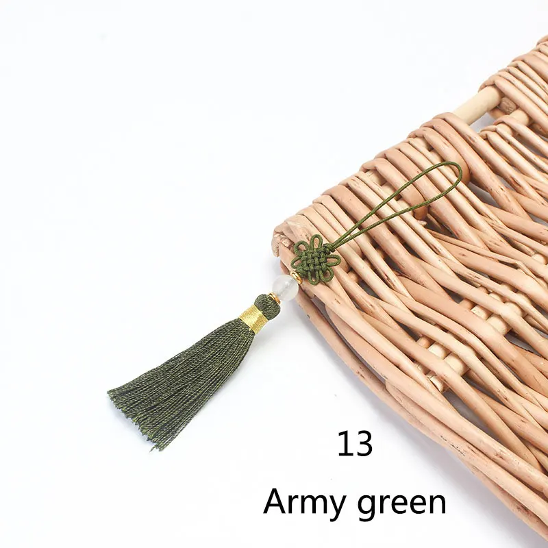 13 army green 2 шт./партия кисточки Декоративные Шелковые DIY кисточка шелковая кисточка швейная ткань аксессуары бахрома отделка для DIY Закладка с кисточкой сумка Декор - Цвет: 13 army green