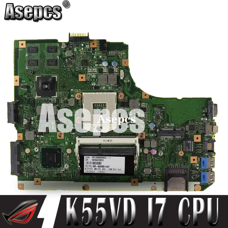 Asepcs K55VD материнская плата для ноутбука For Asus K55A A55VD F55VD K55V K55 тест оригинальная