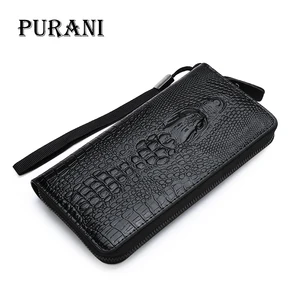 fashion men long wallet leather clutch bag male wallets crocodile pattern men zipper purse credit card holder phone bag purse free global shipping