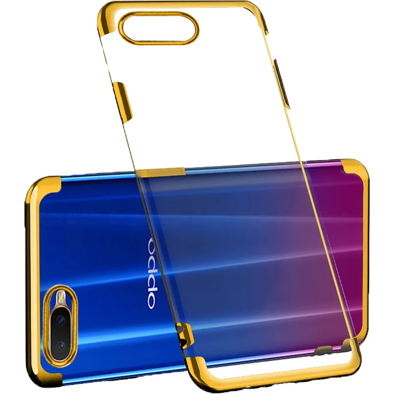 Золотой UVR Роскошный чехол из ТПУ с покрытием для OPPO R15X RX17 Neo, мягкий чехол на заднюю панель для OPPO A3S K1, полная защита, мягкий силиконовый чехол - Цвет: Золотой