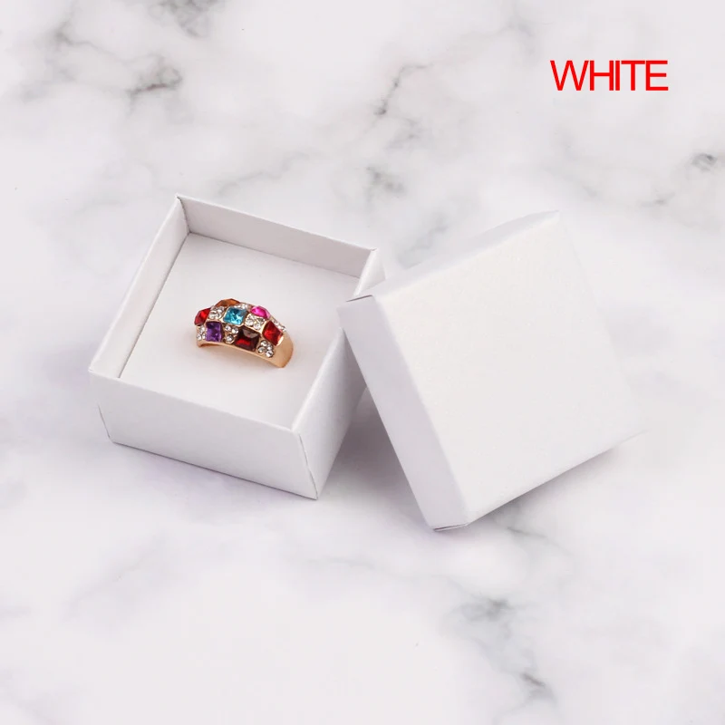 White Bumpy Алмазный Стиль бумажные коробки для сережек для ювелирных изделий Подарочная коробка-дисплей многоцветный дисплей упаковка с губкой 1 шт - Цвет: White
