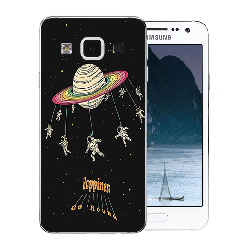 Чехол для телефона Samsung A3 2015 Capa мягкий силиконовый рисунок космическая Луна Galaxy