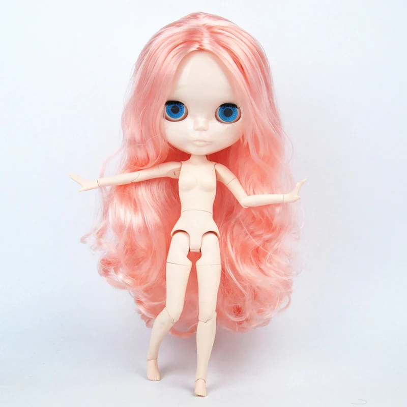 

Nude Doll Candy Blonde hair Centre Parting wave hair Blyth Dolls Joint Body DIY BJD toys Fashion Dolls 19 Joints for Girls toy