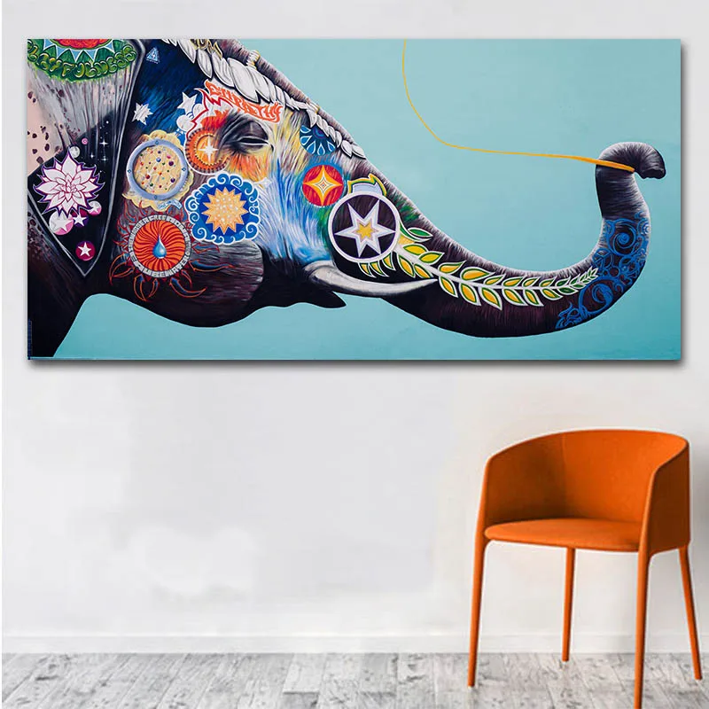 Goodecoration холст картины граффити плакат слон Настенная картина милые животные