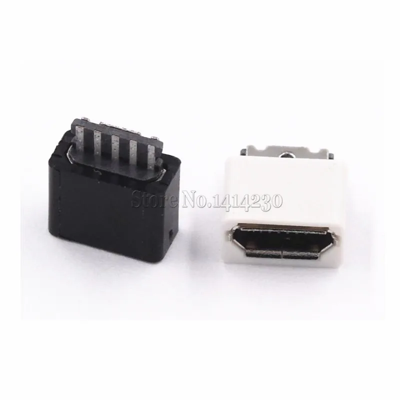 100 шт. DIY Micro USB 5P 5Pin розетка разъемы в комплекте черный и белый с оболочкой |