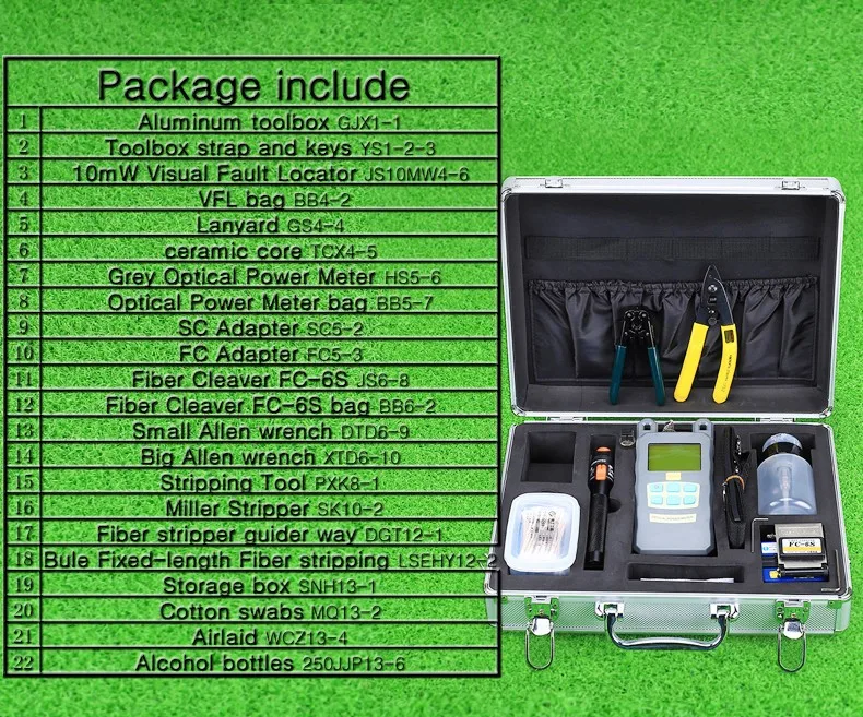KELUSHI 22 в 1 экономические FTTH волокна Tool Kit FC-6S волокна Кливер Визуальный дефектоскоп Мощность метр провода Strippper инструмент