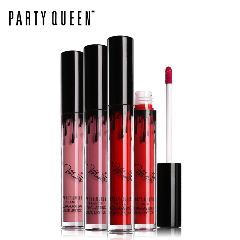 Party Queen Long Lasting Velvet Matte Liquid Lipstick Waterproof Moisturizing Rouge Lip Gloss Makeup Nude Kiss-proof Sexy Lips | Красота и