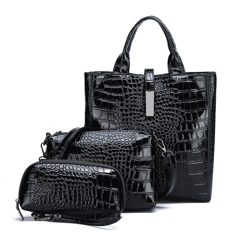 3pcs Leather Bags Alligator Handbags Women Famous Brand Shoulder Bag Female Casual Tote Messenger Set Bolsas Feminina | Багаж и сумки