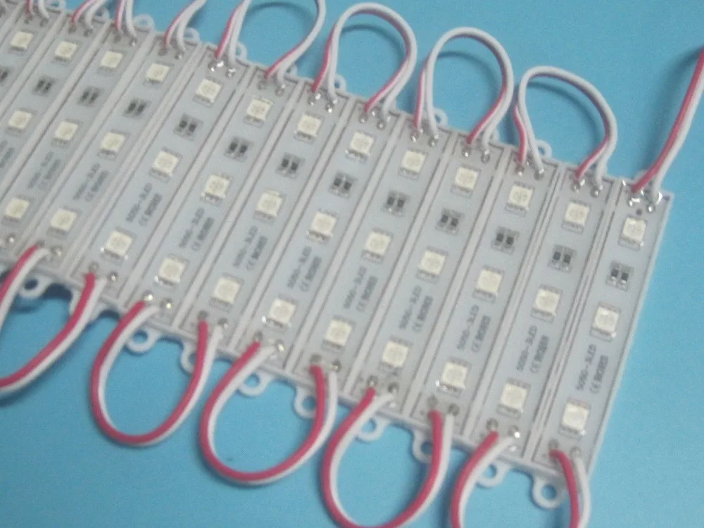 20 шт 3LED 5050 SMD модуль водонепроницаемая полоса света красная супер яркая лампа DC 12V