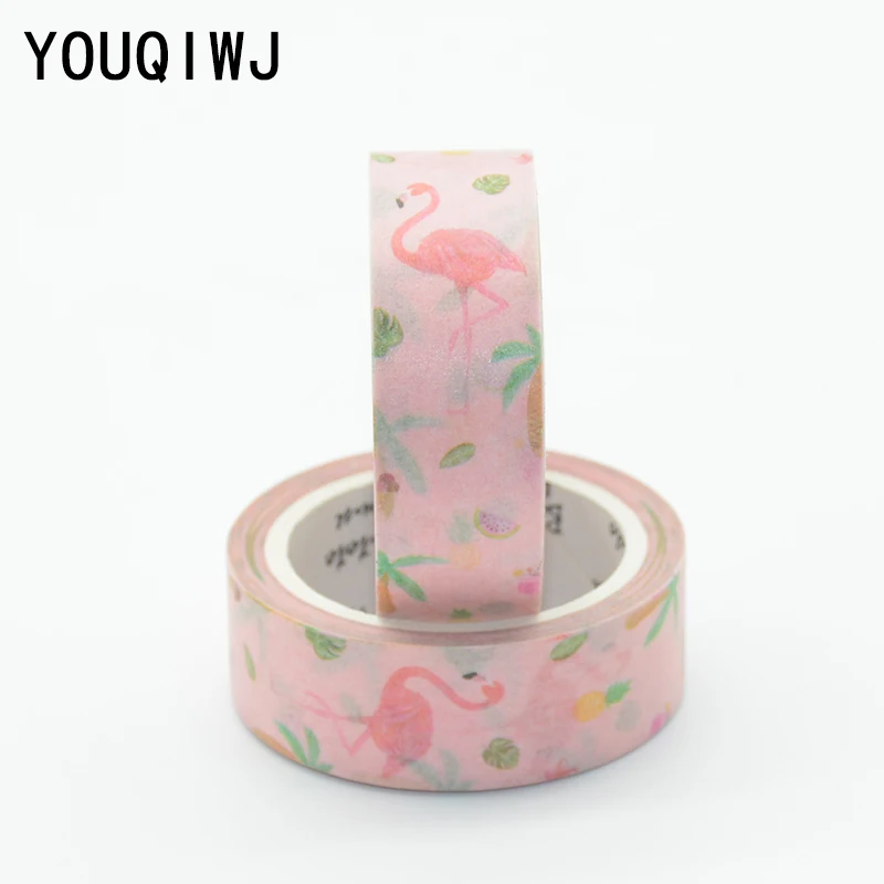 Скотч washi маскирующая лента с фламинго клейкая декоративная японские