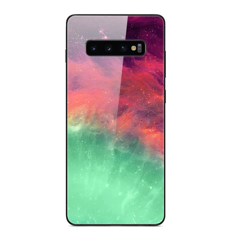 Чехол из закаленного стекла для Samsung S10 Plus мягкий бампер с 3D принтом чехол Galaxy S10Plus