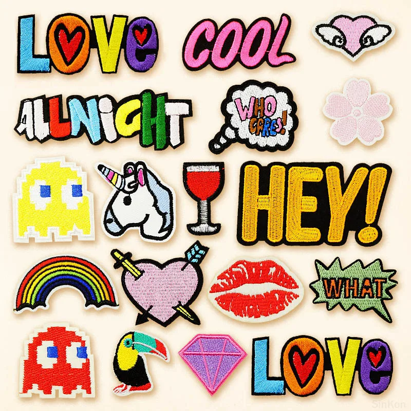 Крутые вышитые нашивки ALLNIGHT HEY LOVE аппликация для шитья термоклейкая нашивка