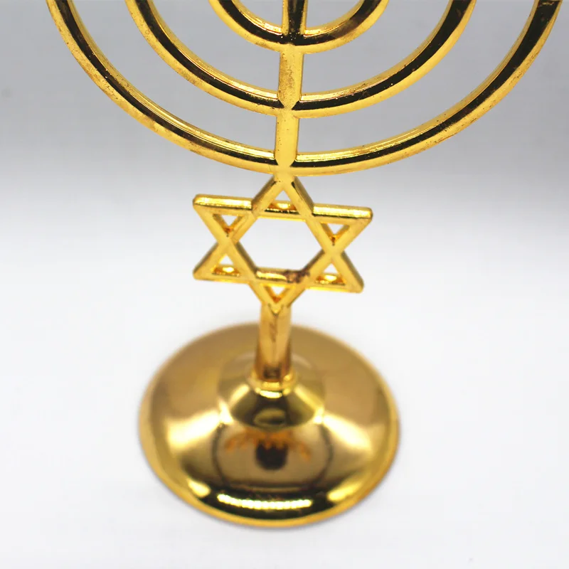 Религия Jerusalem Menorah со звездой Давида мессианина Menora of brass