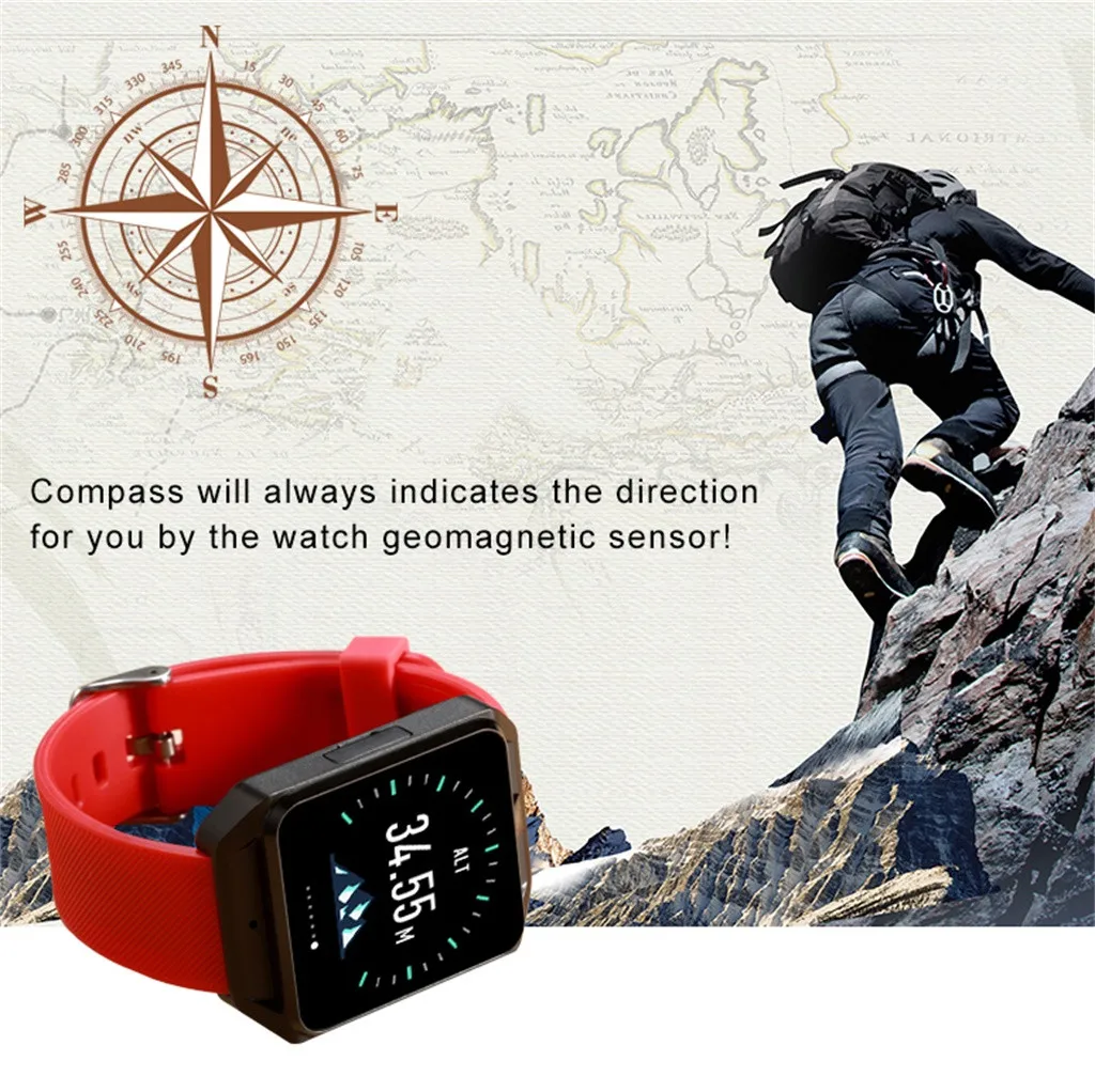 Смарт-часы Beautyss 1 54 дюймов gps позиционирование SOS шагомер Heartrate сенсор для Android amazfit