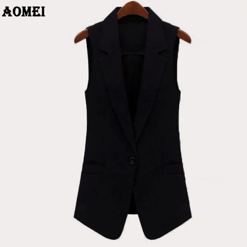 Женская модная элегантная офисная куртка без рукавов с карманами повседневная