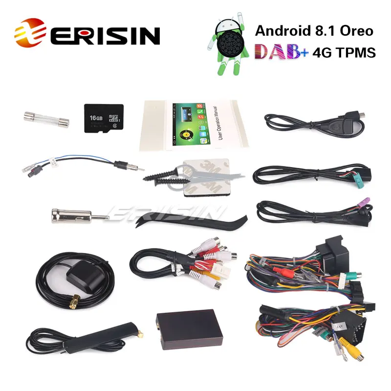 Erisin ES3346B 1 гама 7 дюймов машинный DVD плеер Android 8 автомобильный стерео gps DAB + 4G для BMW